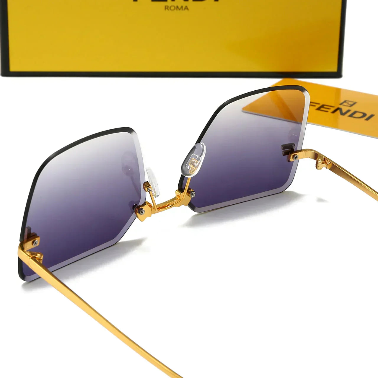 2025 Frameless metal large frame sunglasses