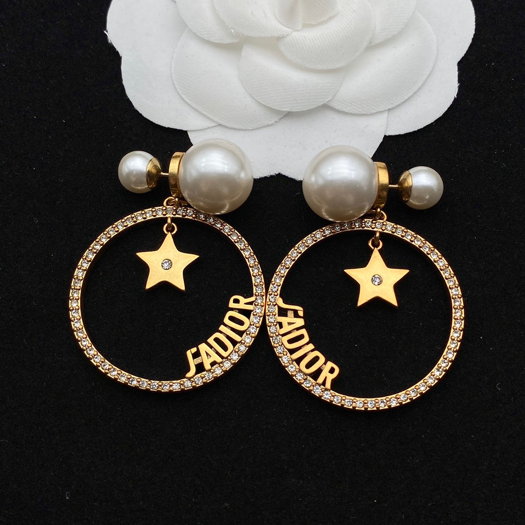 2025 Circle Star Stud Earrings