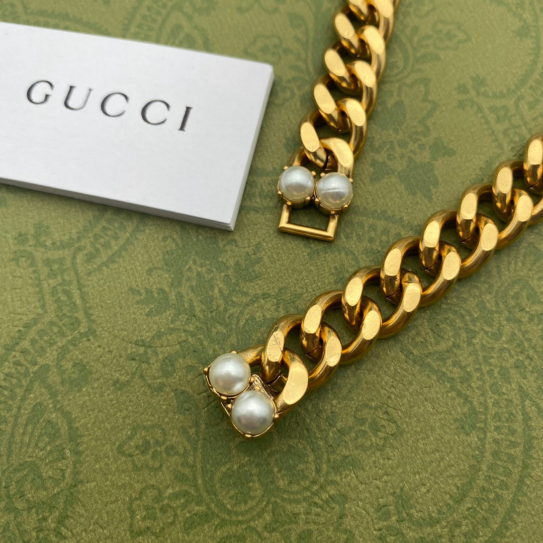 2025 Pearl Letter Bracelet Necklace Set