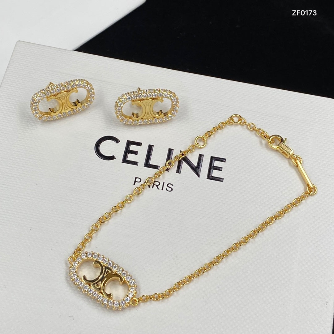 2025 Crystal Diamond Earrings Bracelet Necklace Set