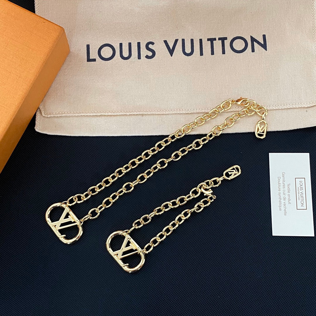 2025 Classic Letter Pendant Bracelet Necklace Set