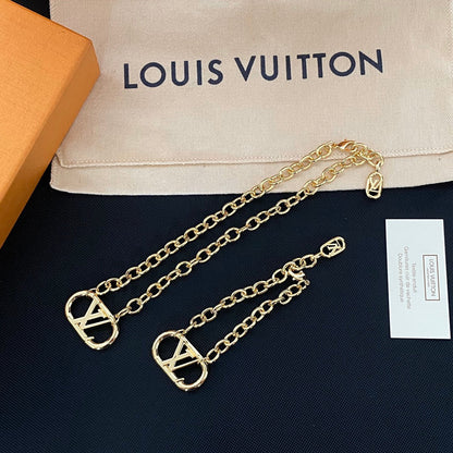 2025 Classic Letter Pendant Bracelet Necklace Set