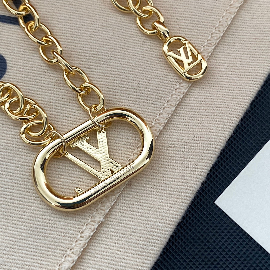 2025 Classic Letter Pendant Bracelet Necklace Set