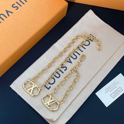 2025 Classic Letter Pendant Bracelet Necklace Set