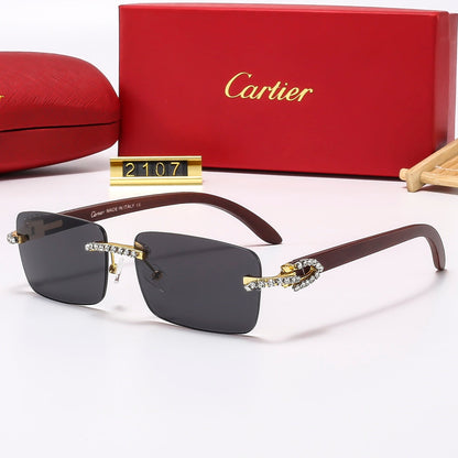 2025 Diamond Fashion Frameless Sunglasses 2107