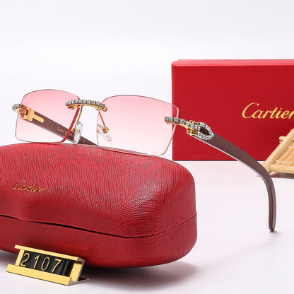 2025 Diamond Fashion Frameless Sunglasses 2107