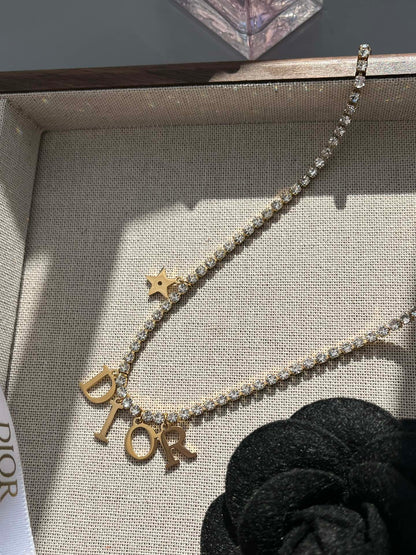 2025 Letters Star Charms Crystals Bracelet & Necklace