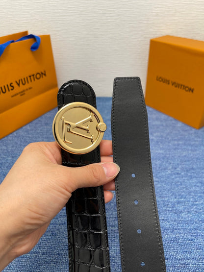 2025 L House Classic Crocodile Leather Belt