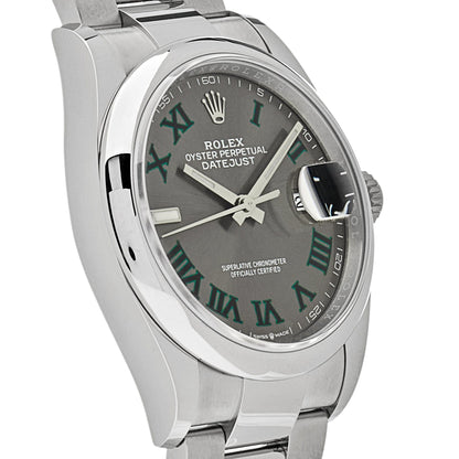 2025 Watch Datejust 126200 'Wimbledon' Stainless Steel Slate Dial