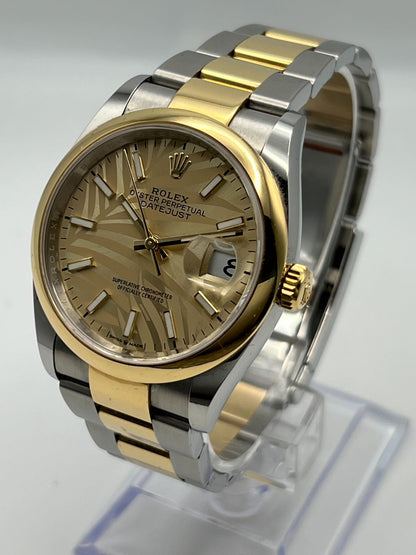 2025 Watch Datejust 126203 Two-Toned Yellow Gold Stainless Steel Palm Motif Dial (2022)
