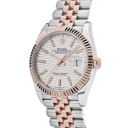 2025 Watch Datejust 126231 Rose Gold Stainless Steel Silver Fluted Motif Dial