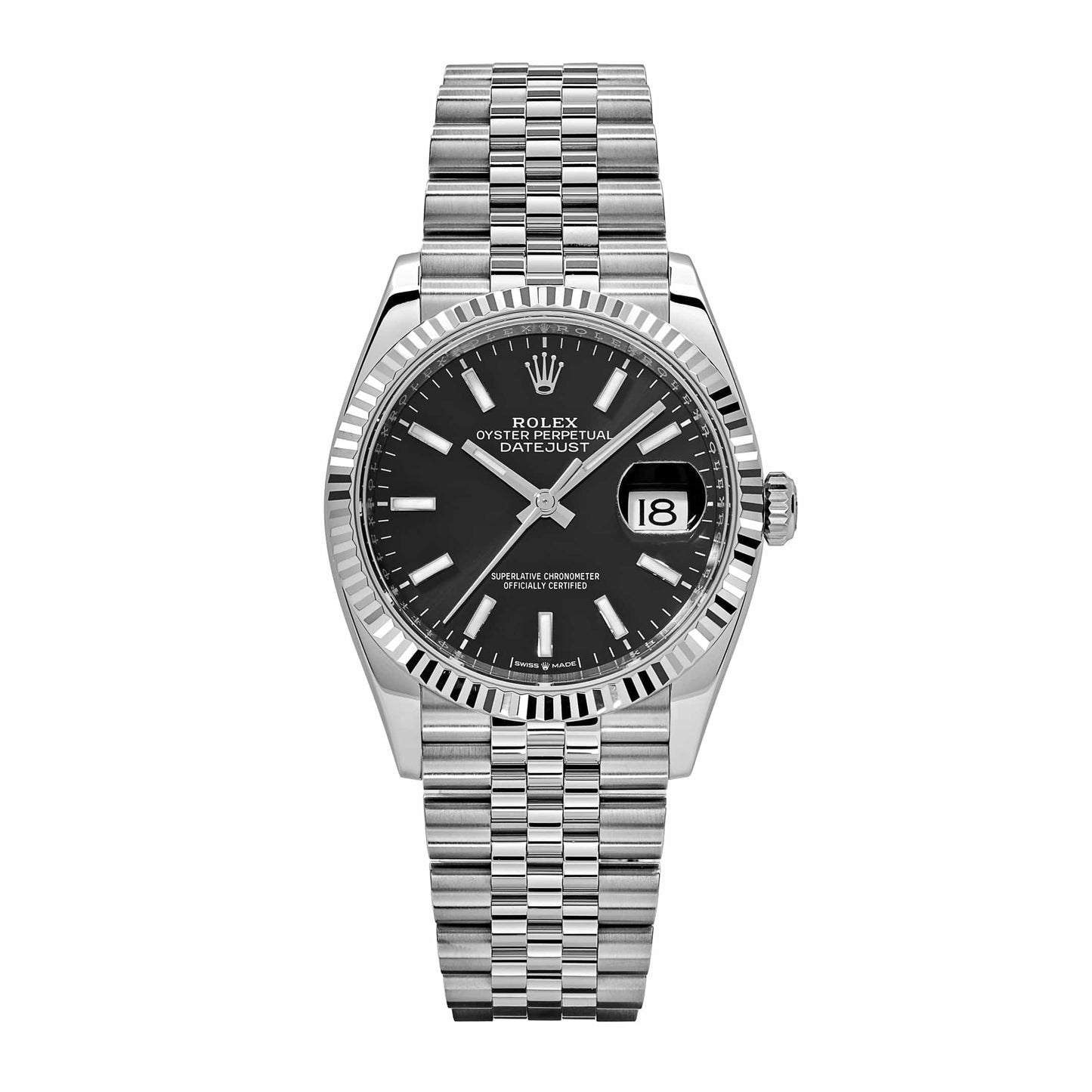 2025 Watch Datejust 126234 White Gold Stainless Steel Black Dial Jubilee (2022)