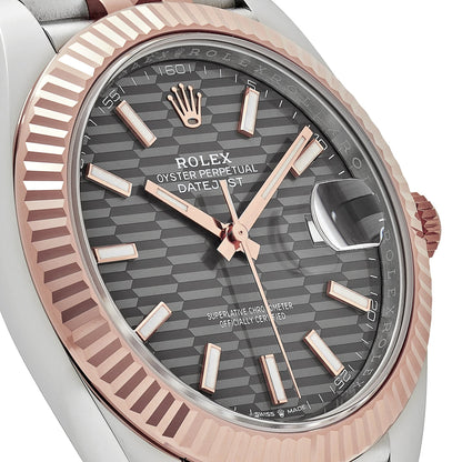 2025 Watch Datejust 126331 Rose Gold Stainless Steel Rhodium Slate Fluted Motif Dial Jubilee (2023)