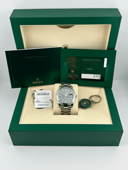 2025 Watch Datejust 126334 Stainless Steel Green Motif Dial Oyster