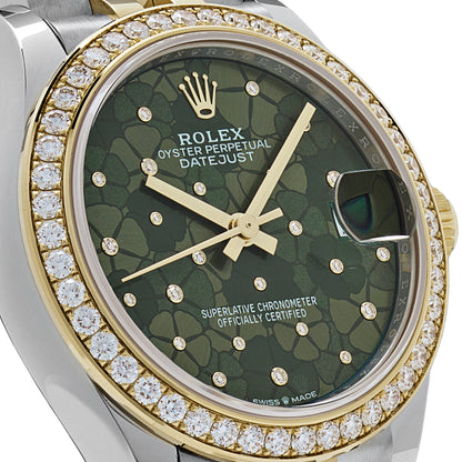 2025 Watch Datejust 278383RBR Two-Toned Yellow Gold Stainless Steel Green Flower Dial