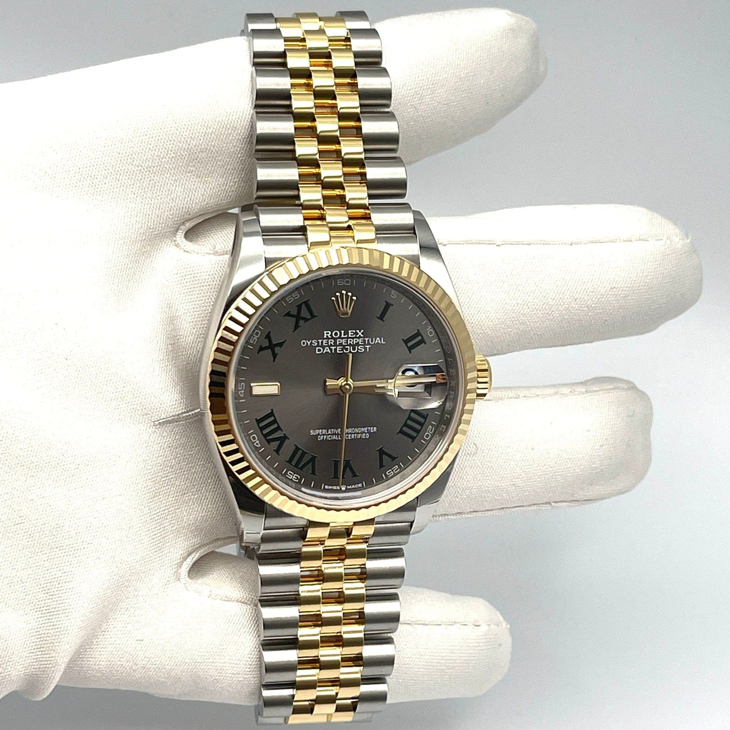 2025 Watch Datejust 126233 'Wimbledon' Stainless Steel Yellow Gold Slate Dial Jubilee (2021)