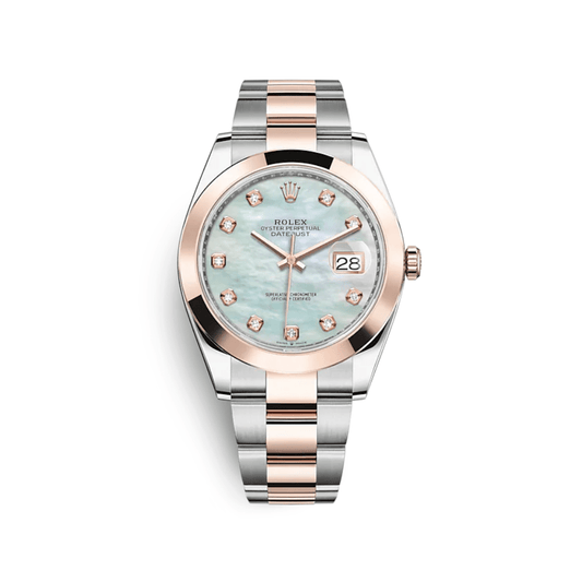 2025 Watch Datejust 126301 Stainless Steel Rose Gold Mother of Pearl Diamond Dial