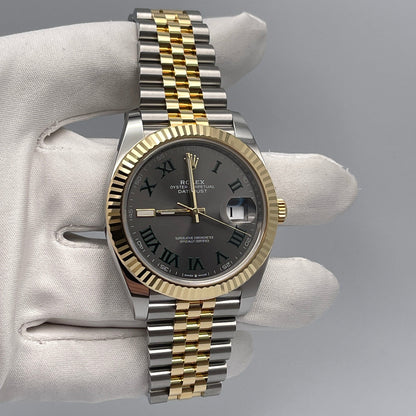 2025 Watch Datejust 126333 'Wimbledon' Yellow Gold Stainless Steel Slate Jubilee
