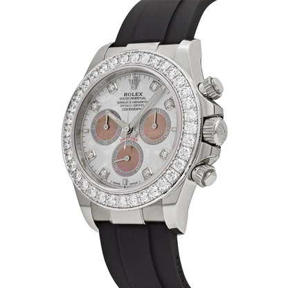 2025 Watch Daytona Cosmograph 126589RBR White Gold Diamond Mother of Pearl Dial Diamond Bezel
