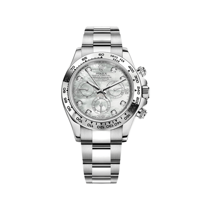 2025 Watch Daytona 116509 White Gold Mother Of Pearl Diamond Dial