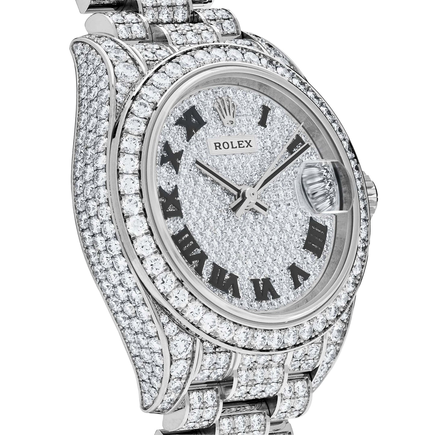 2025 Watch Datejust 279459RBR 'Ladies' White Gold Pave Set Diamonds