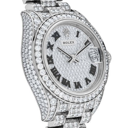 2025 Watch Datejust 279459RBR 'Ladies' White Gold Pave Set Diamonds
