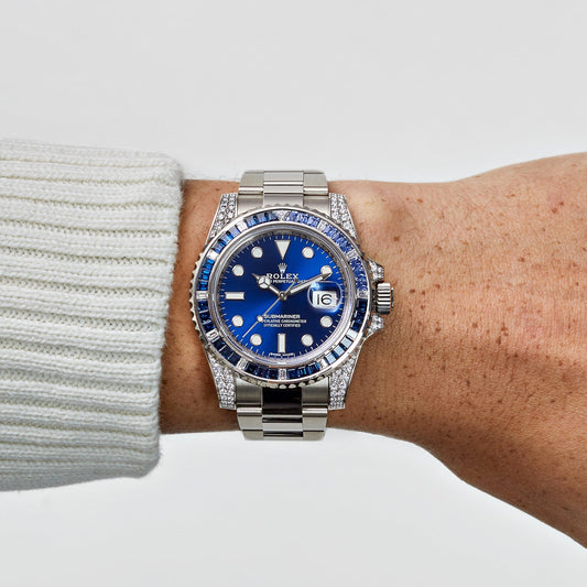 2025 Watch Submariner Date 116659SABR White Gold Blue Dial Sapphire Diamond Bezel (2019)