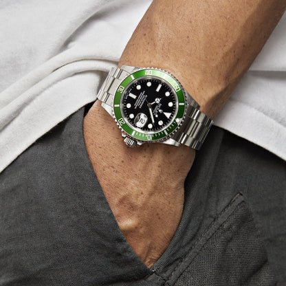 2025 Watch Submariner Date 16610LV 'Kermit' Bezel Flat 4 Stainless Steel Black Dial Oyster (2003)