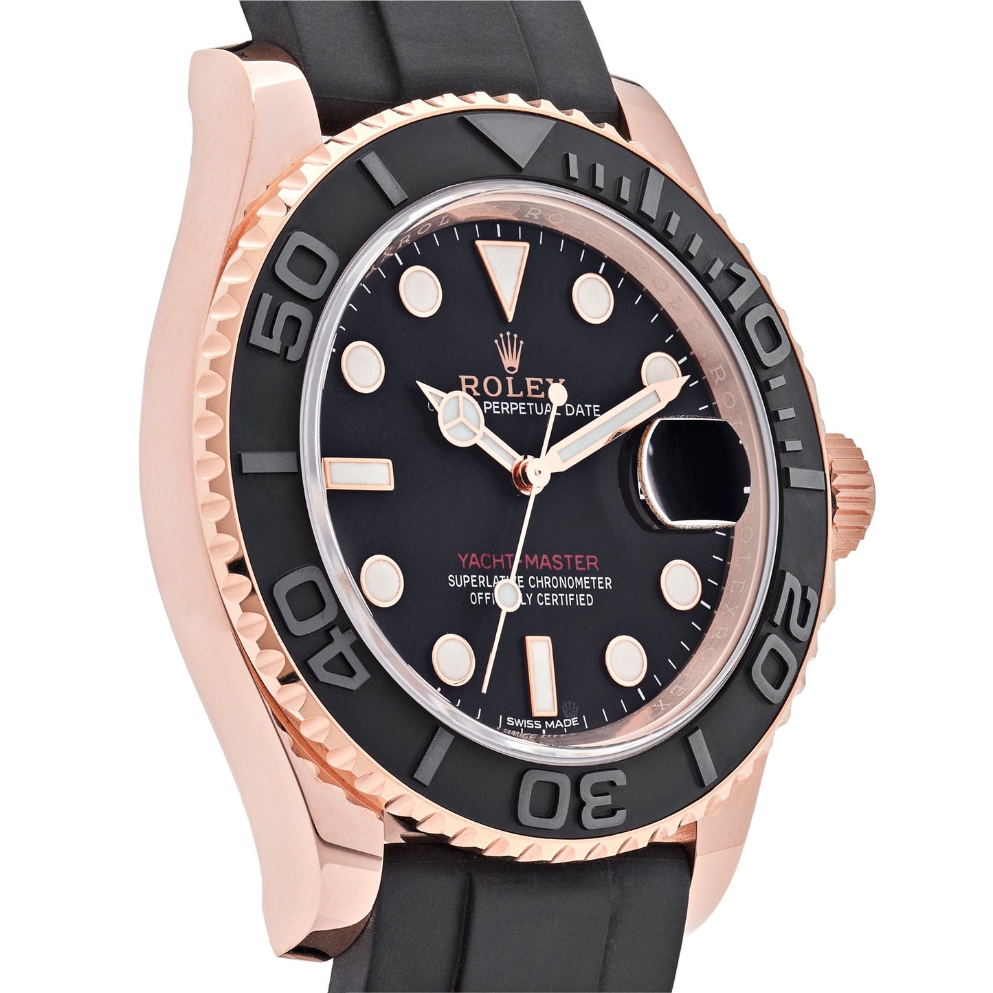 2025 Watch Yacht-Master 116655 Rose Gold Black Dial